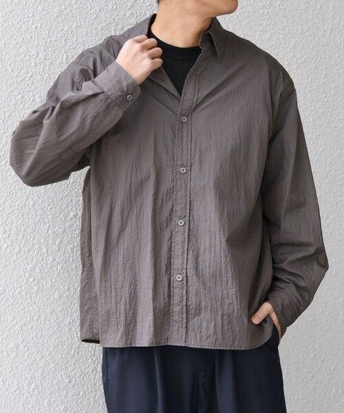 SHIPS / シップス シャツ・ブラウス | SHIPS any:〈洗濯機可能〉ワッシャーナイロン ライト シアー シャツ◆（チャコールグレー）