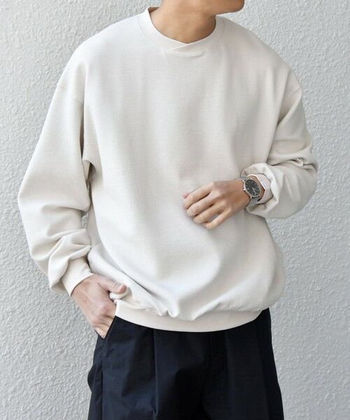 SHIPS / シップス スウェット | SHIPS any:〈洗濯機可能〉フクレ ジャガード ダンボール レイヤード ネック プルオーバー◆ | 詳細3