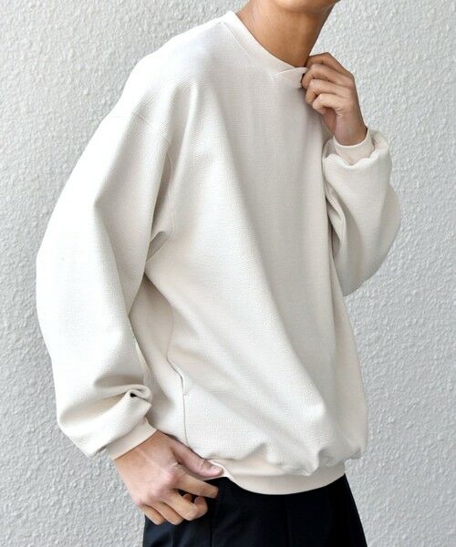 SHIPS / シップス スウェット | SHIPS any:〈洗濯機可能〉フクレ ジャガード ダンボール レイヤード ネック プルオーバー◆ | 詳細5