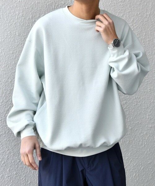 SHIPS / シップス スウェット | SHIPS any:〈洗濯機可能〉フクレ ジャガード ダンボール レイヤード ネック プルオーバー◆ | 詳細21