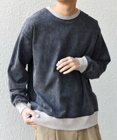 SHIPS / シップス Tシャツ | 【SHIPS any別注】ONEITA: ケミカルウォッシュ リラックス リンガー Tシャツ(ロンT)◆