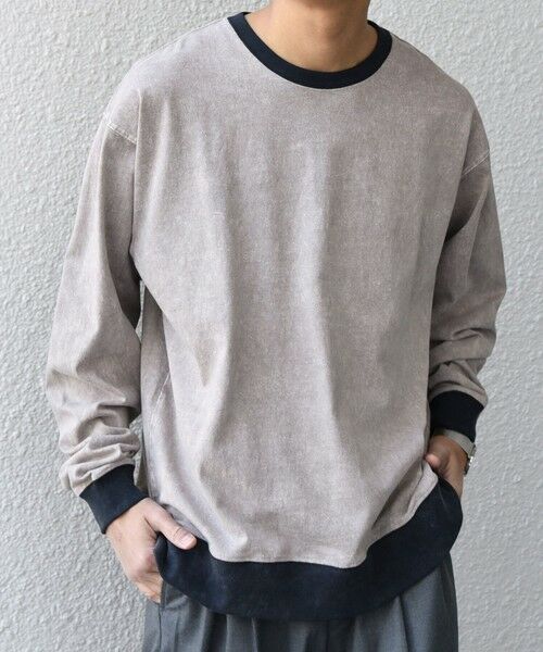 SHIPS / シップス Tシャツ | 【SHIPS any別注】ONEITA: ケミカルウォッシュ リラックス リンガー Tシャツ(ロンT)◆ | 詳細3