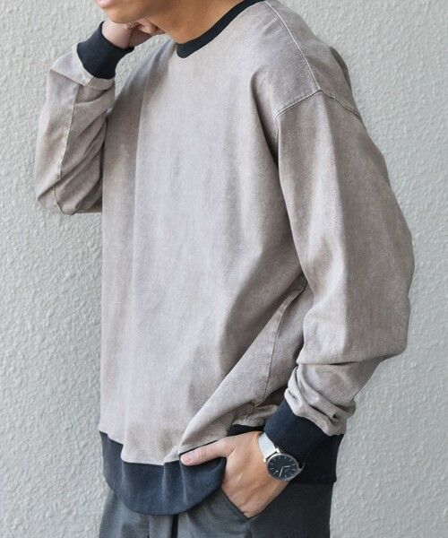 SHIPS / シップス Tシャツ | 【SHIPS any別注】ONEITA: ケミカルウォッシュ リラックス リンガー Tシャツ(ロンT)◆ | 詳細4