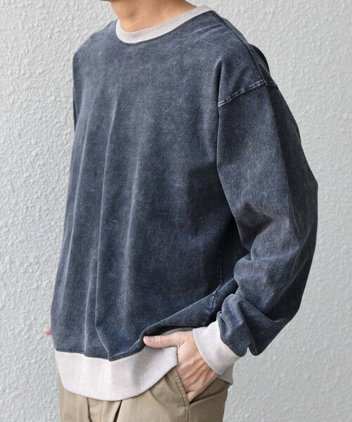 SHIPS / シップス Tシャツ | 【SHIPS any別注】ONEITA: ケミカルウォッシュ リラックス リンガー Tシャツ(ロンT)◆ | 詳細9