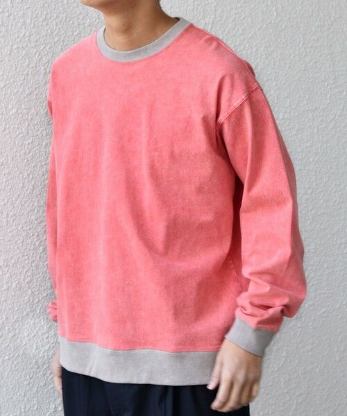 SHIPS / シップス Tシャツ | 【SHIPS any別注】ONEITA: ケミカルウォッシュ リラックス リンガー Tシャツ(ロンT)◆（レッド）