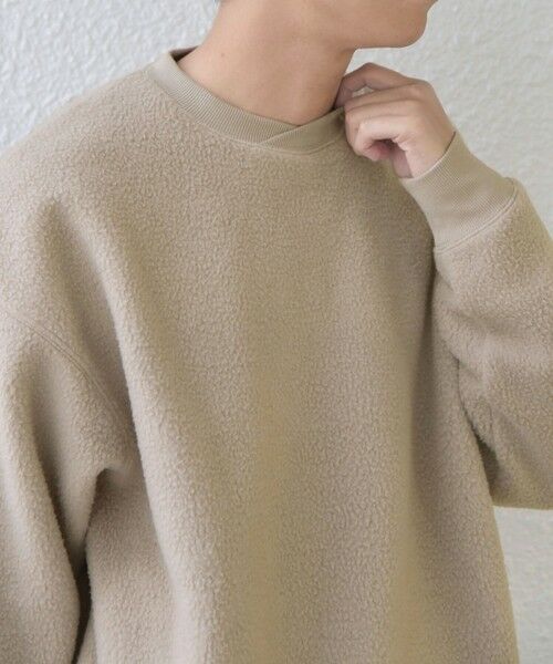 SHIPS / シップス スウェット | SHIPS any:〈洗濯機可能〉ボア フリース レイヤード ネック プルオーバー◆(ベージュ)