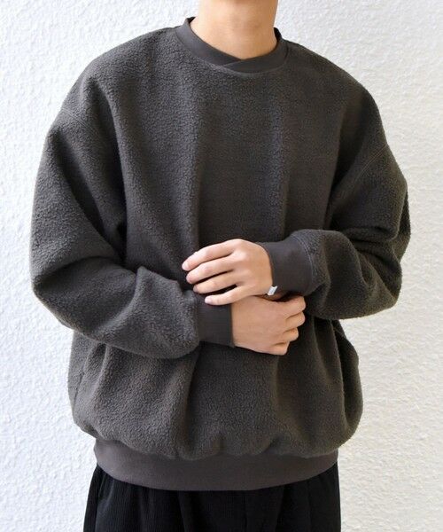 SHIPS / シップス スウェット | SHIPS any:〈洗濯機可能〉ボア フリース レイヤード ネック プルオーバー◆ | 詳細9