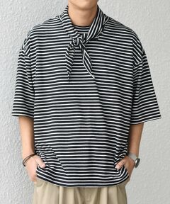 SHIPS / シップス Tシャツ | SHIPS any:〈洗濯機可能〉マリンテイスト ボーダー リラックス Tシャツ(スカーフ付き)◆