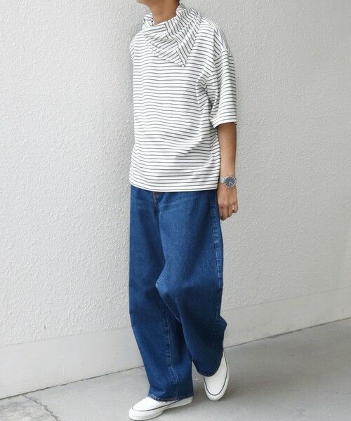 SHIPS / シップス Tシャツ | SHIPS any:〈洗濯機可能〉マリンテイスト ボーダー リラックス Tシャツ(スカーフ付き)◆ | 詳細2