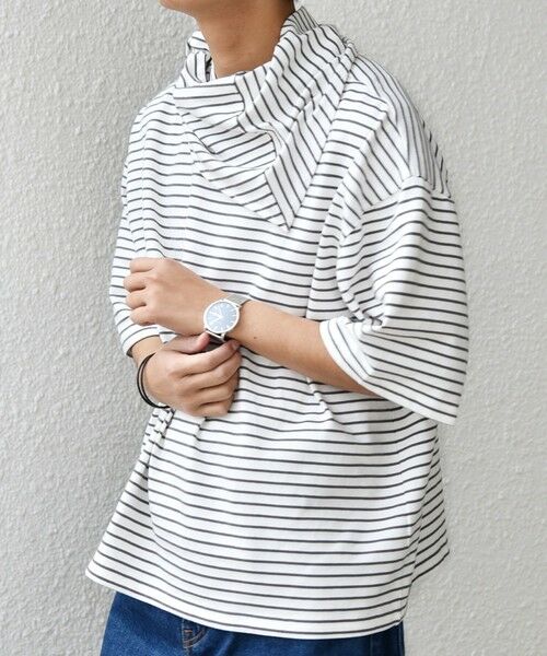 SHIPS / シップス Tシャツ | SHIPS any:〈洗濯機可能〉マリンテイスト ボーダー リラックス Tシャツ(スカーフ付き)◆ | 詳細4