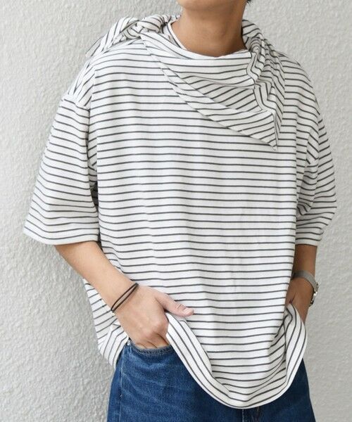 SHIPS / シップス Tシャツ | SHIPS any:〈洗濯機可能〉マリンテイスト ボーダー リラックス Tシャツ(スカーフ付き)◆ | 詳細5