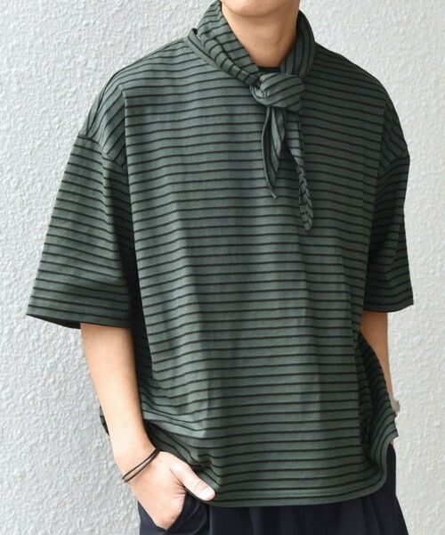 SHIPS / シップス Tシャツ | SHIPS any:〈洗濯機可能〉マリンテイスト ボーダー リラックス Tシャツ(スカーフ付き)◆ | 詳細17