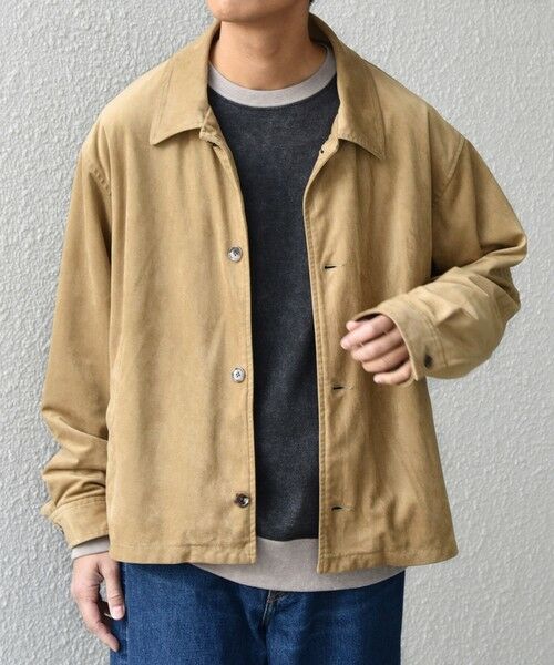 SHIPS / シップス ブルゾン | SHIPS any: ピーチスキン リラックス ポケット ボタン ブルゾン◆（ベージュ）