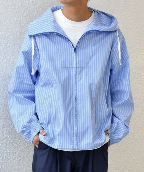 SHIPS / シップス その他アウター | SHIPS any:〈洗濯機可能〉アノラック テイスト ストライプ マリン パーカー◆（ブルー）