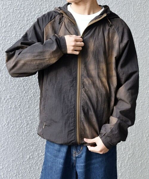 SHIPS / シップス ナイロンジャケット | SHIPS any:〈洗濯機可能〉タイダイ ナイロン アーバン ジップ ライト パーカー◆（カーキ）