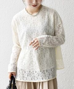 SHIPS / シップス シャツ・ブラウス | 《予約》SHIPS any:〈手洗い可能〉フラワー レース クルーネック ペプラム ブラウス
