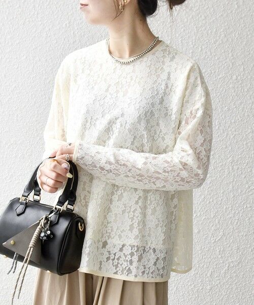 SHIPS / シップス シャツ・ブラウス | 《予約》SHIPS any:〈手洗い可能〉フラワー レース クルーネック ペプラム ブラウス | 詳細4