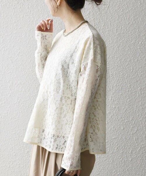 SHIPS / シップス シャツ・ブラウス | 《予約》SHIPS any:〈手洗い可能〉フラワー レース クルーネック ペプラム ブラウス | 詳細5