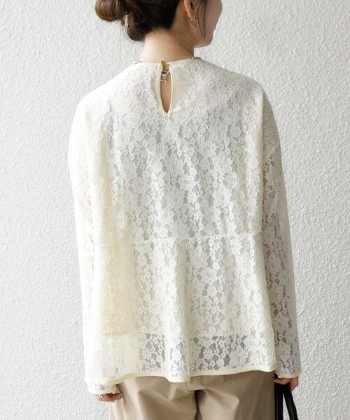 SHIPS / シップス シャツ・ブラウス | 《予約》SHIPS any:〈手洗い可能〉フラワー レース クルーネック ペプラム ブラウス | 詳細6