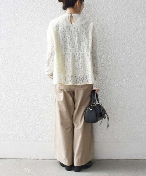 SHIPS / シップス シャツ・ブラウス | 《予約》SHIPS any:〈手洗い可能〉フラワー レース クルーネック ペプラム ブラウス | 詳細2