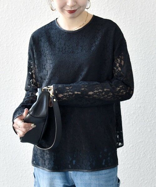 SHIPS / シップス シャツ・ブラウス | 《予約》SHIPS any:〈手洗い可能〉フラワー レース クルーネック ペプラム ブラウス | 詳細10