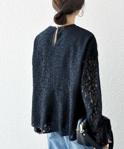 SHIPS / シップス シャツ・ブラウス | 《予約》SHIPS any:〈手洗い可能〉フラワー レース クルーネック ペプラム ブラウス | 詳細11