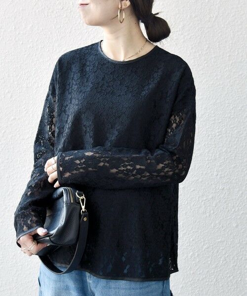 SHIPS / シップス シャツ・ブラウス | 《予約》SHIPS any:〈手洗い可能〉フラワー レース クルーネック ペプラム ブラウス | 詳細14