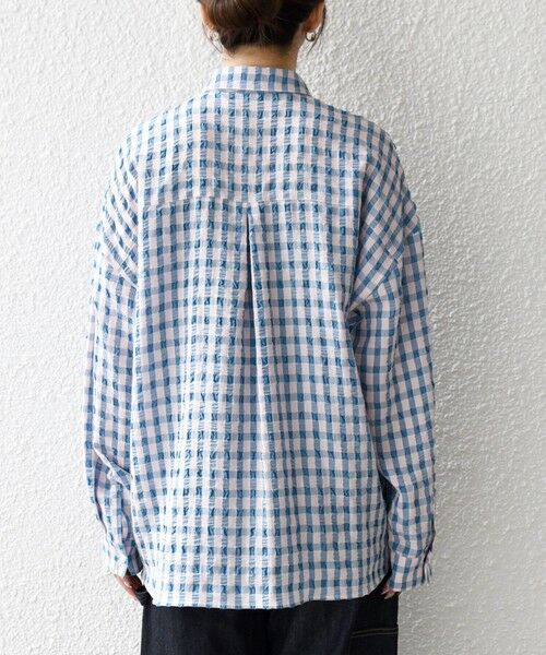 SHIPS / シップス シャツ・ブラウス | 《予約》SHIPS any:〈洗濯機可能〉ギンガムチェック サッカー ドロスト シャツ ブラウス | 詳細24