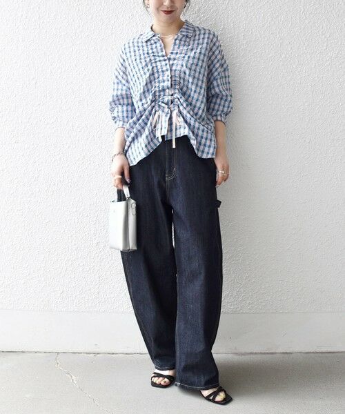 SHIPS / シップス シャツ・ブラウス | 《予約》SHIPS any:〈洗濯機可能〉ギンガムチェック サッカー ドロスト シャツ ブラウス | 詳細14