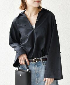 SHIPS / シップス シャツ・ブラウス | 《予約》SHIPS any:〈洗濯機可能〉フラワー モチーフ Aライン スキッパー シャツ ブラウス