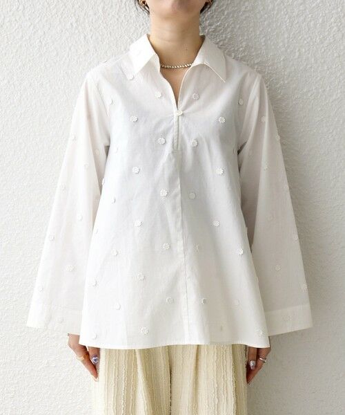 SHIPS / シップス シャツ・ブラウス | 《予約》SHIPS any:〈洗濯機可能〉フラワー モチーフ Aライン スキッパー シャツ ブラウス | 詳細16