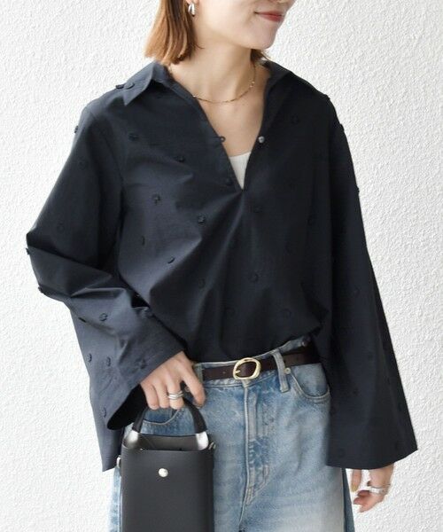 SHIPS / シップス シャツ・ブラウス | 《予約》SHIPS any:〈洗濯機可能〉フラワー モチーフ Aライン スキッパー シャツ ブラウス | 詳細23