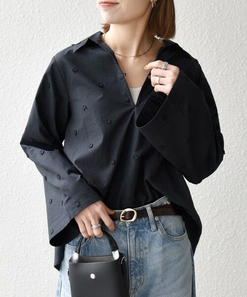 SHIPS / シップス シャツ・ブラウス | 《予約》SHIPS any:〈洗濯機可能〉フラワー モチーフ Aライン スキッパー シャツ ブラウス | 詳細27