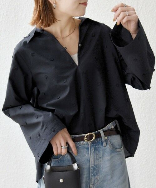 SHIPS / シップス シャツ・ブラウス | 《予約》SHIPS any:〈洗濯機可能〉フラワー モチーフ Aライン スキッパー シャツ ブラウス | 詳細28