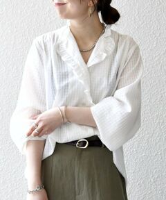 SHIPS / シップス シャツ・ブラウス | 《一部追加予約》SHIPS any:〈洗濯機可能〉フリルカラー スタンド & オープン シャツ ブラウス