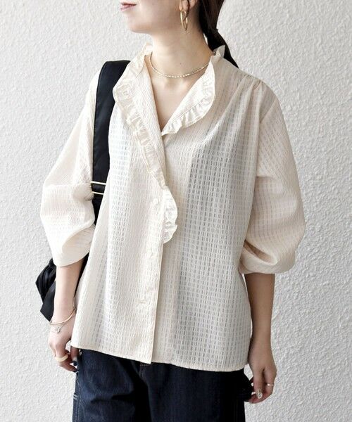 SHIPS / シップス シャツ・ブラウス | 《一部追加予約》SHIPS any:〈洗濯機可能〉フリルカラー スタンド & オープン シャツ ブラウス | 詳細15