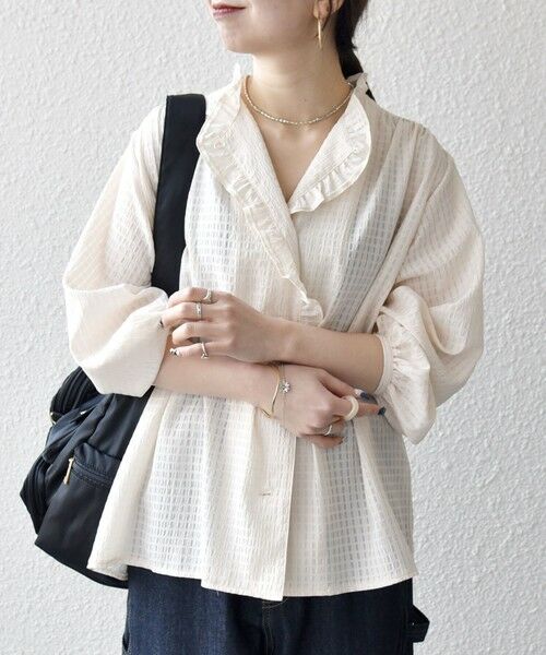 SHIPS / シップス シャツ・ブラウス | 《予約》SHIPS any:〈洗濯機可能〉2WAY シアー フリル ブラウス | 詳細3