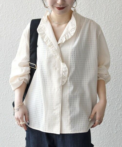 SHIPS / シップス シャツ・ブラウス | 《予約》SHIPS any:〈洗濯機可能〉2WAY シアー フリル ブラウス | 詳細4