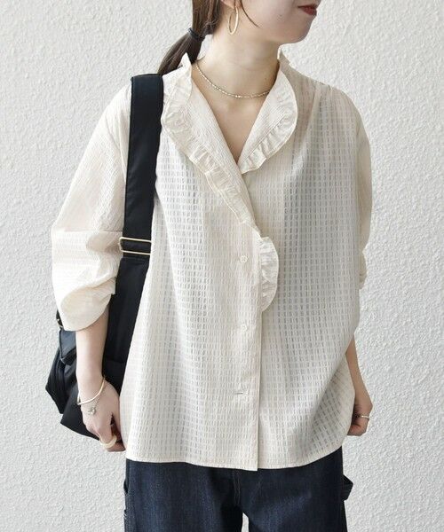 SHIPS / シップス シャツ・ブラウス | 《予約》SHIPS any:〈洗濯機可能〉2WAY シアー フリル ブラウス | 詳細5