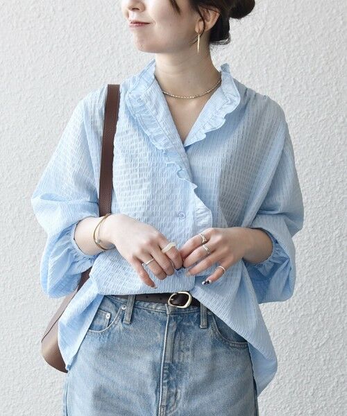 SHIPS / シップス シャツ・ブラウス | 《予約》SHIPS any:〈洗濯機可能〉2WAY シアー フリル ブラウス | 詳細30