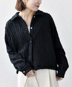 SHIPS / シップス シャツ・ブラウス | 《予約》SHIPS any:〈洗濯機可能〉ウェーブ ジャカード ドロスト シャツ