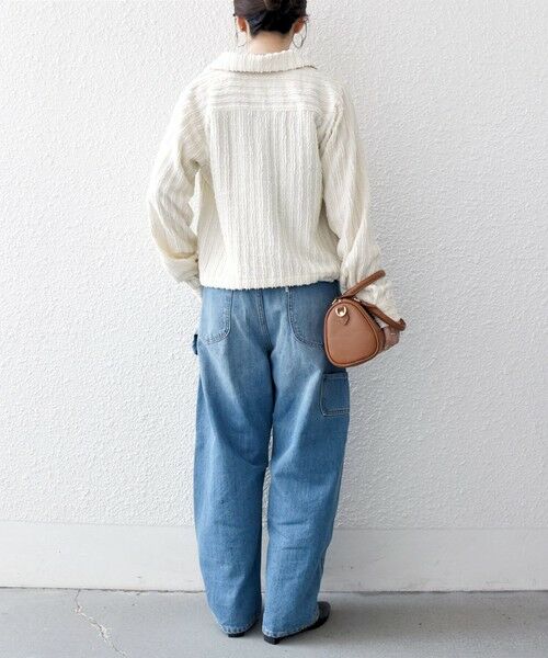 SHIPS / シップス シャツ・ブラウス | 《予約》SHIPS any:〈洗濯機可能〉ウェーブ ジャカード ドロスト シャツ | 詳細2