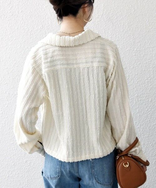 SHIPS / シップス シャツ・ブラウス | 《予約》SHIPS any:〈洗濯機可能〉ウェーブ ジャカード ドロスト シャツ | 詳細6