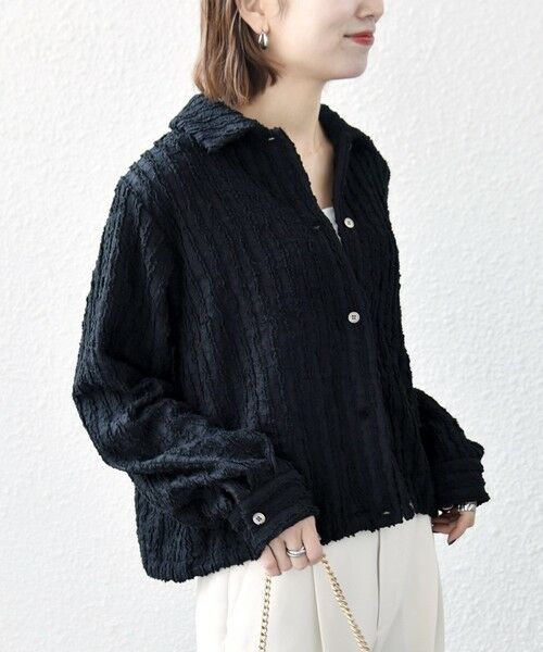 SHIPS / シップス シャツ・ブラウス | 《予約》SHIPS any:〈洗濯機可能〉ウェーブ ジャカード ドロスト シャツ | 詳細19