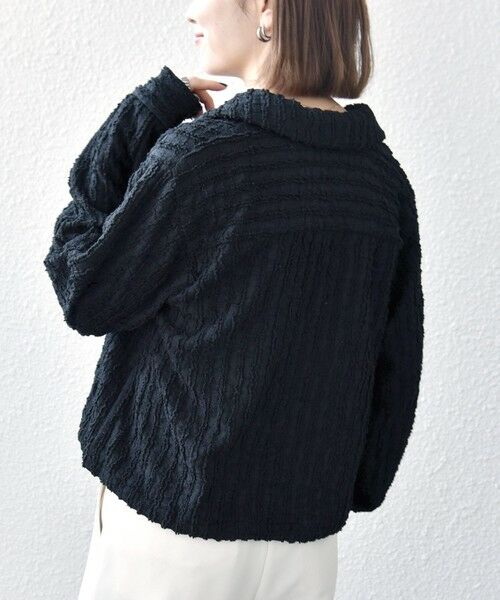 SHIPS / シップス シャツ・ブラウス | 《予約》SHIPS any:〈洗濯機可能〉ウェーブ ジャカード ドロスト シャツ | 詳細20