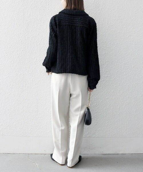 SHIPS / シップス シャツ・ブラウス | 《予約》SHIPS any:〈洗濯機可能〉ウェーブ ジャカード ドロスト シャツ | 詳細16