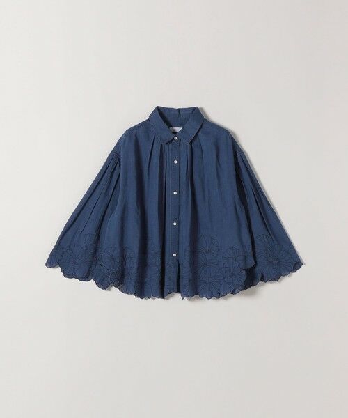 SHIPS / シップス シャツ・ブラウス | 《予約》SHIPS any:〈手洗い可能〉シアー デニム フラワー エンブロ タック シャツ | 詳細24