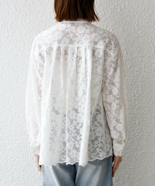 SHIPS / シップス シャツ・ブラウス | 《予約》SHIPS any:〈手洗い可能〉フラワー メッシュ レース バンドカラー タック シャツ | 詳細11