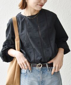 SHIPS / シップス シャツ・ブラウス | 《予約》【WEB限定】SHIPS any:〈洗濯機可能〉フラワー モチーフ ハシゴレース クルーネック ブラウス