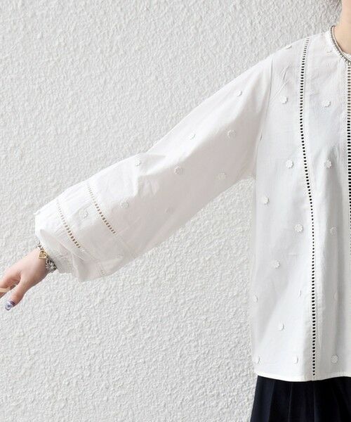 SHIPS / シップス シャツ・ブラウス | 《予約》【WEB限定】SHIPS any:〈洗濯機可能〉フラワー モチーフ ハシゴレース クルーネック ブラウス | 詳細15